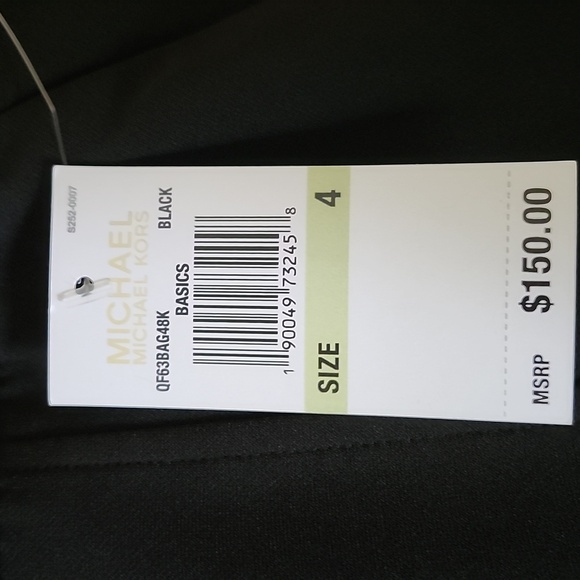 NWT MICHAEL MICHAEL KORS Front Bottom Slip Flare Dress Pants Black  Size 4 - Picture 8 of 9
